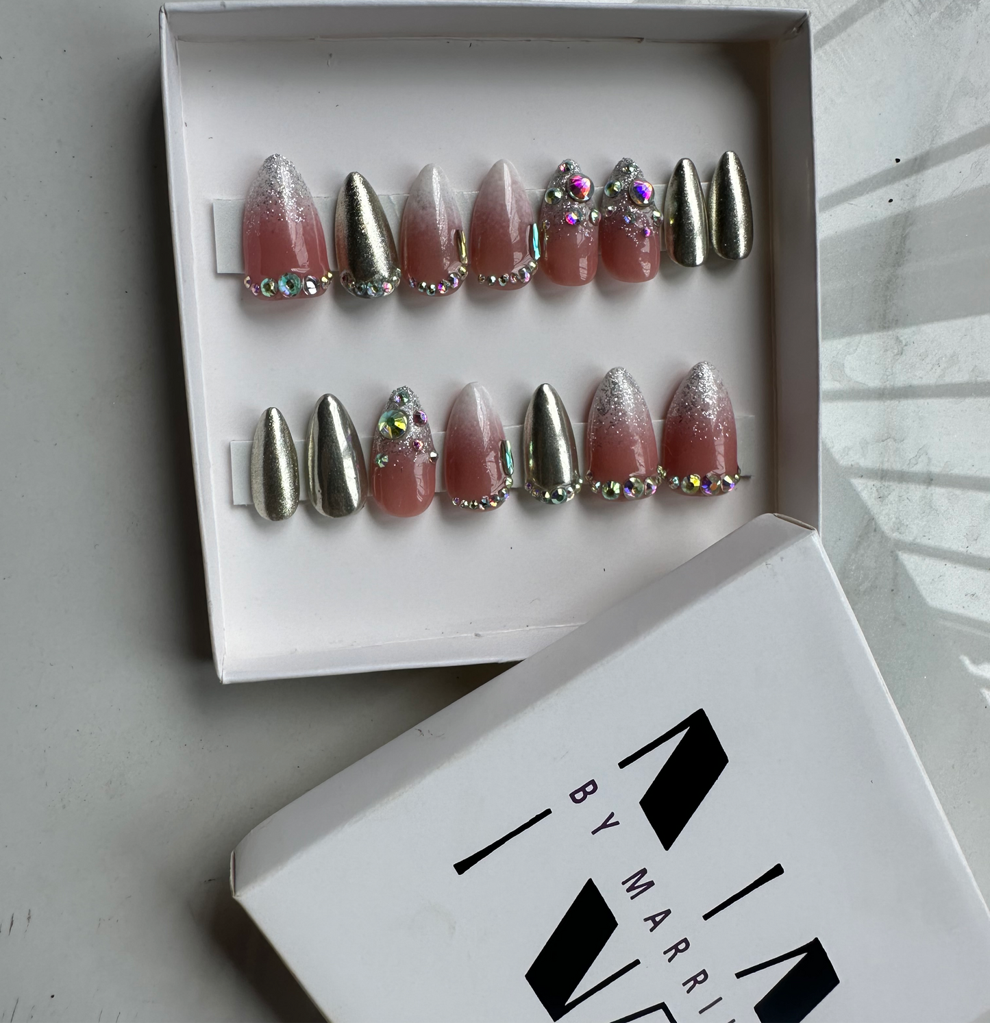 Silver Chrome Ombré Nails