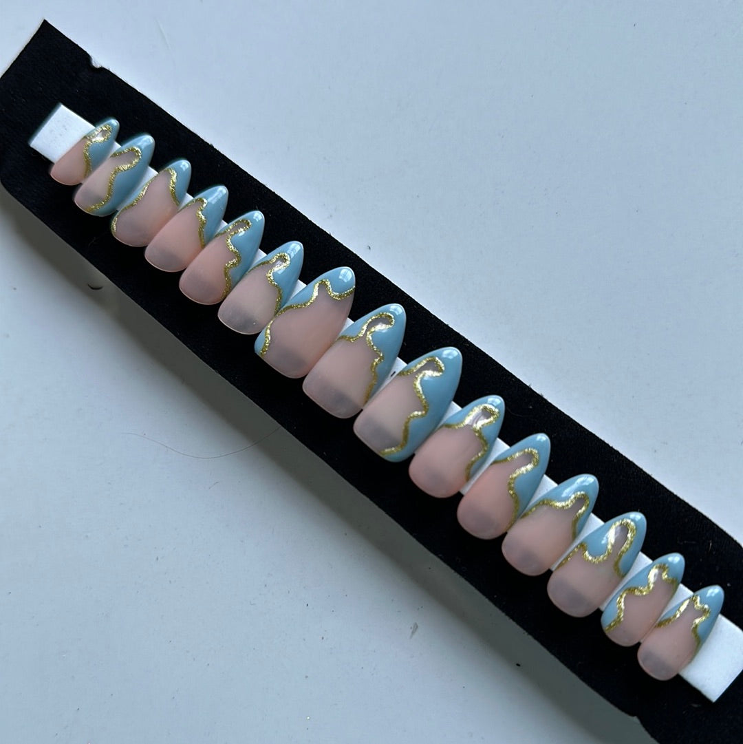 Ice blue Chome Nails