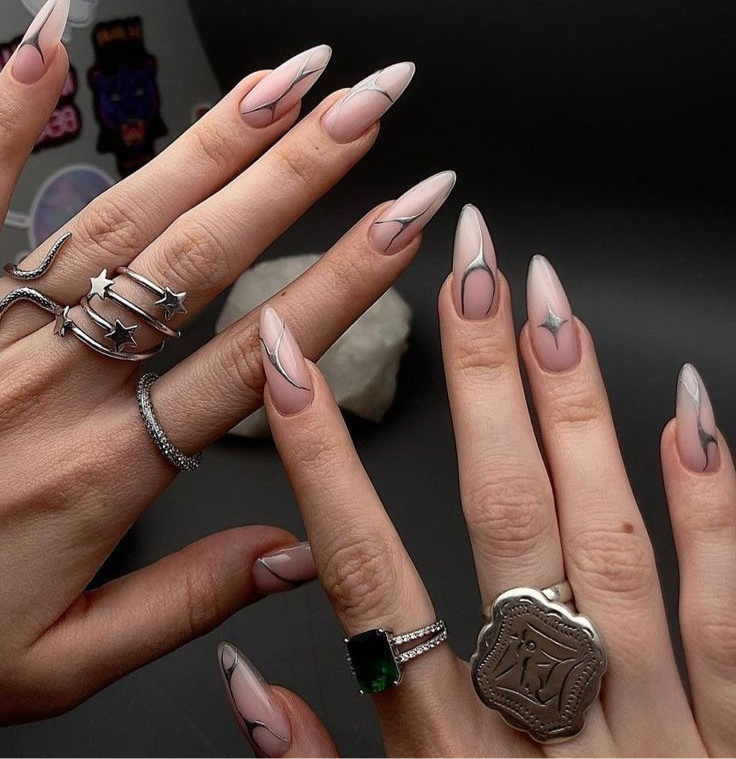 Natural Metallic Holo Nails