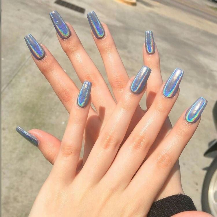 Silver Holo Nails