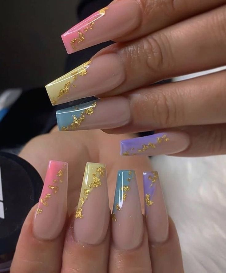 Pastel Coloured With Gold Foil