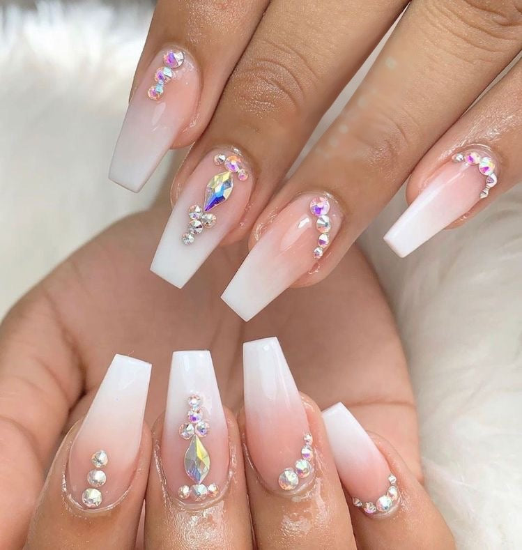 Ombré Rhinestones Nails
