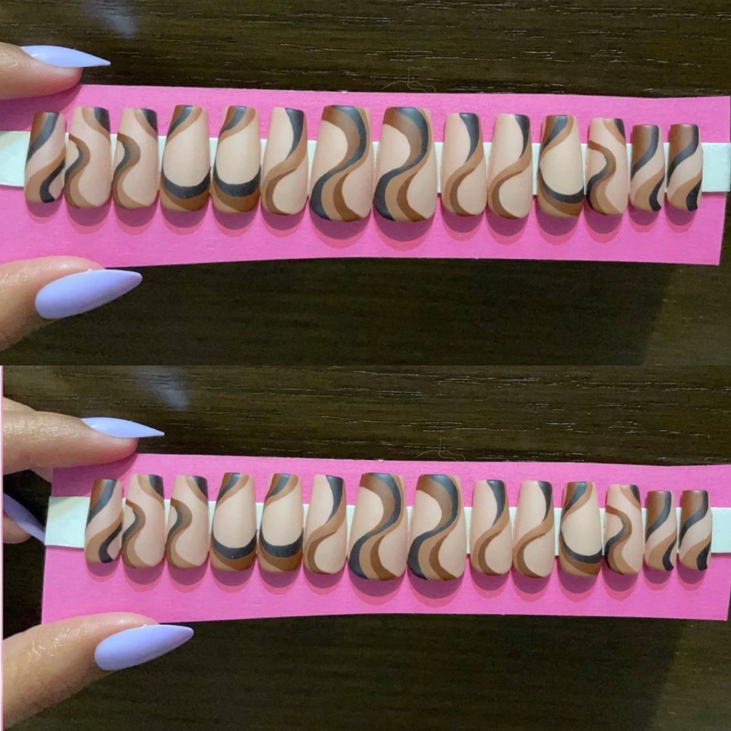 Brown Swirl Nails
