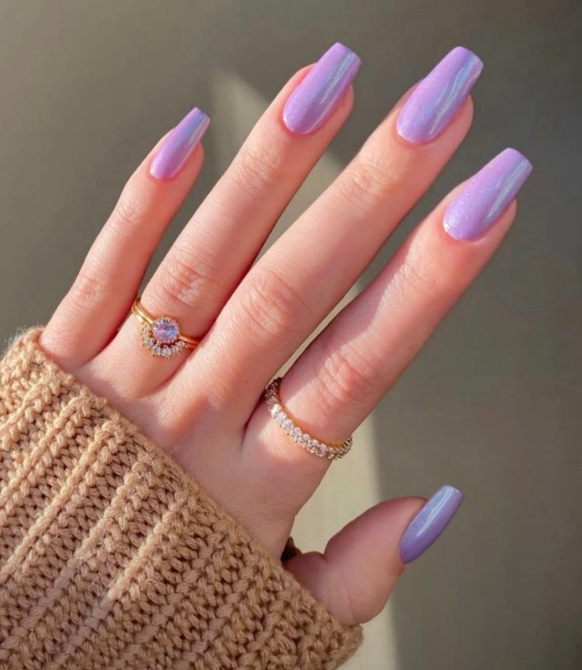 Lilac Chrome Nails