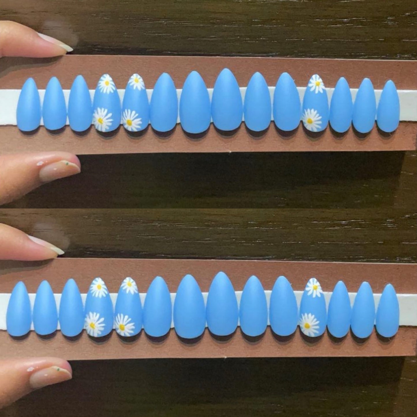Sky Blue Lily Nails