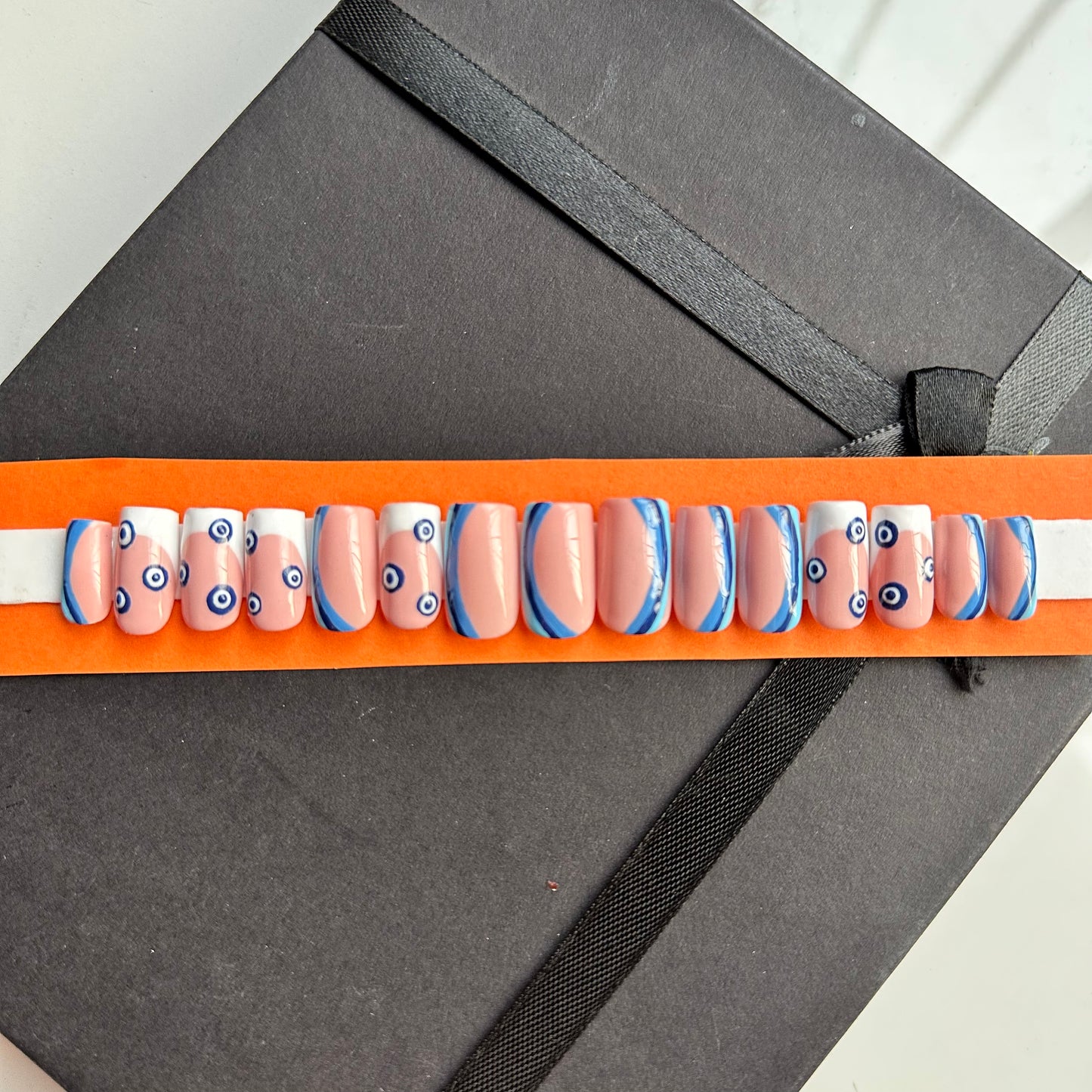 Evil Eye French Nails