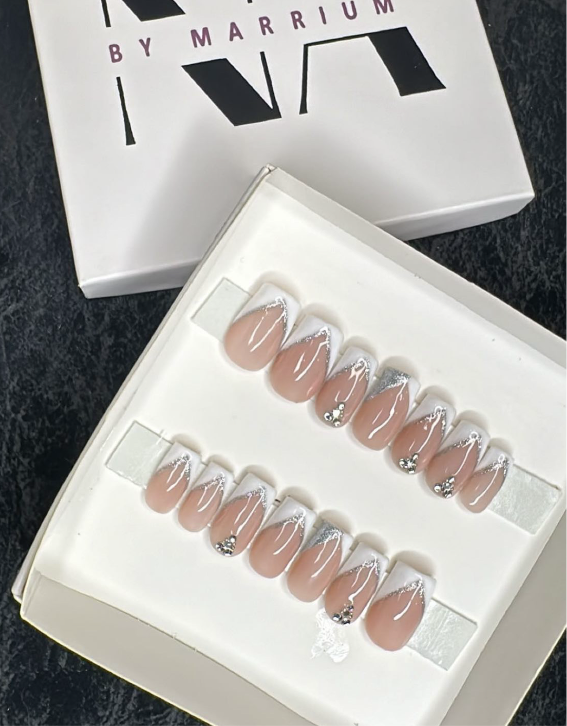 Silver French Stone Nails