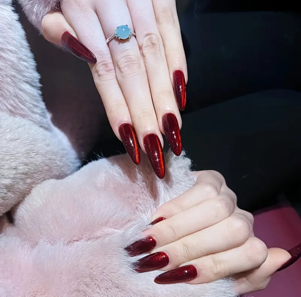 Red Cat Eye Nails