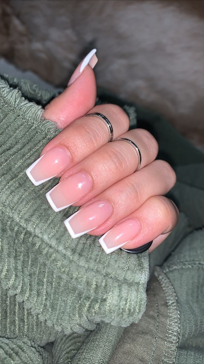 French White Squared Nails